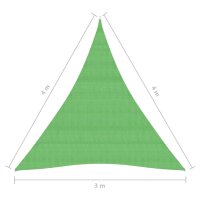 vidaXL Sonnensegel 160 g/m&sup2; Hellgr&uuml;n 3x4x4 m HDPE