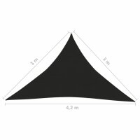 vidaXL Sonnensegel 160 g/m&sup2; Schwarz 3x3x4,2 m HDPE