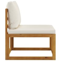 vidaXL 3-tlg. Garten-Lounge-Set mit Creme-Kissen Massivholz Akazie