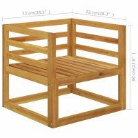 vidaXL Gartenstuhl mit Dunkelgrauen Auflagen Massivholz Akazie