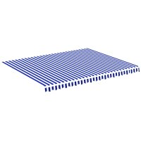 vidaXL Markisenbespannung Blau und Weiß 4,5x3,5 m