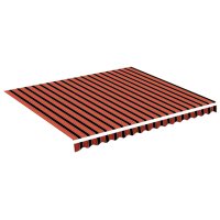 vidaXL Markisenbespannung Orange und Braun 4x3,5 m