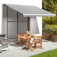 vidaXL Markisenbespannung Anthrazit und Weiß 4x3,5 m