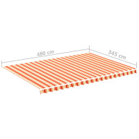 vidaXL Markisenbespannung Gelb und Orange 5x3,5 m