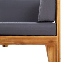 vidaXL Modular-Ecksofa mit Dunkelgrauen Kissen Akazie Massivholz