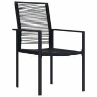 vidaXL Gartenst&uuml;hle 2 Stk. PVC Rattan Schwarz