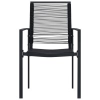 vidaXL Gartenst&uuml;hle 2 Stk. PVC Rattan Schwarz