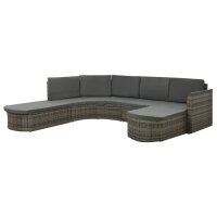 vidaXL 4-tlg. Garten-Lounge-Set mit Auflagen Poly Rattan...