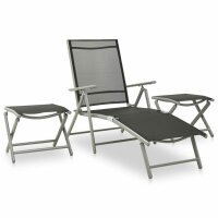 vidaXL 3-tlg. Garten-Lounge-Set Textilene und Aluminium...