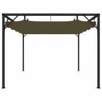 vidaXL Gartenpavillon mit Ausziehbarem Dach 3x3 m Taupe 180 g/m²