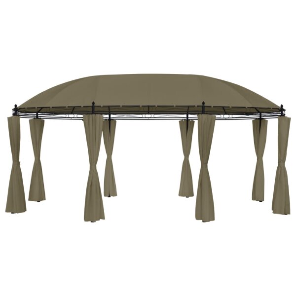 vidaXL Pavillon mit Vorh&auml;ngen 520x349x255 cm Taupe 180 g/m&sup2;