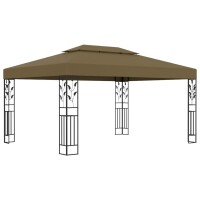 vidaXL Pavillon mit Doppeldach 3x4 m Taupe 180 g/m²