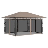 vidaXL Pavillon mit Moskitonetz 4x3x2,73 m Taupe 180...