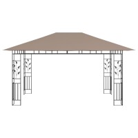 vidaXL Pavillon mit Moskitonetz 4x3x2,73 m Taupe 180 g/m&sup2;