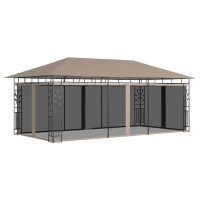 vidaXL Pavillon mit Moskitonetz 6x3x2,73 m Taupe 180...