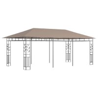 vidaXL Pavillon mit Moskitonetz 6x3x2,73 m Taupe 180...