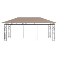 vidaXL Pavillon mit Moskitonetz 6x3x2,73 m Taupe 180 g/m&sup2;