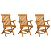 vidaXL Gartenst&uuml;hle 3 Stk. Massivholz Teak