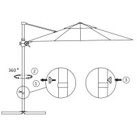 vidaXL Ampelschirm mit Stahlmast Bordeauxrot 300 cm