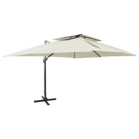 vidaXL Ampelschirm mit Lüftung Sandfarben 400x300 cm