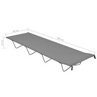 vidaXL Campingbett 180x60x19 cm Oxford-Gewebe und Stahl Grau