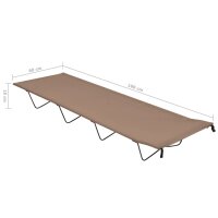 vidaXL Campingbetten 2 Stk. 180x60x19 cm Oxford-Gewebe und Stahl Taupe