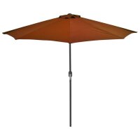 vidaXL Balkon-Sonnenschirm Alu-Mast Terrakotta 270x144x222cm Halbrund