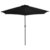 vidaXL Balkon-Sonnenschirm Alu-Mast Schwarz 270x144x222cm Halbrund