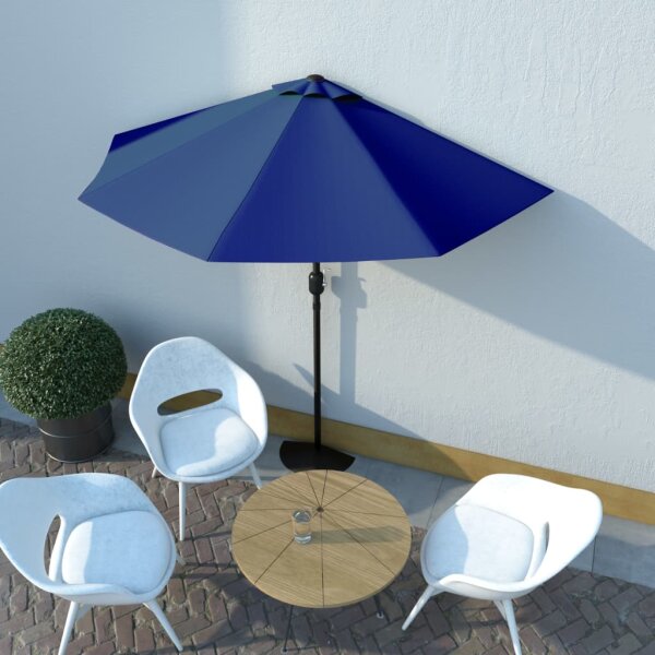 vidaXL Balkon-Sonnenschirm Alu-Mast Blau 270x144x222cm Halbrund