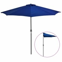 vidaXL Balkon-Sonnenschirm Alu-Mast Blau 270x144x222cm Halbrund