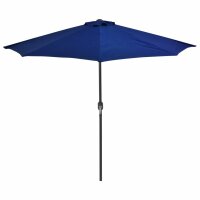 vidaXL Balkon-Sonnenschirm Alu-Mast Blau 270x144x222cm Halbrund