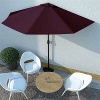 vidaXL Balkon-Sonnenschirm Alu-Mast Bordeauxrot 300x155x223cm Halbrund