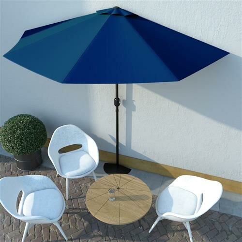 vidaXL Balkon-Sonnenschirm Alu-Mast Blau 300x155x223cm Halbrund