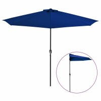 vidaXL Balkon-Sonnenschirm Alu-Mast Blau 300x155x223cm Halbrund