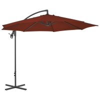 vidaXL Ampelschirm mit Stahlmast 300 cm Terracotta-Rot