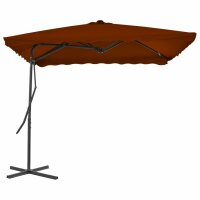 vidaXL Sonnenschirm mit Stahlmast Terracotta-Rot 250x250x230 cm