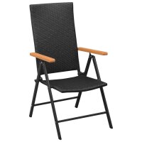 vidaXL Gartenst&uuml;hle 4 Stk. Poly Rattan Schwarz