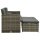 vidaXL 3-tlg. Garten-Lounge-Set mit Auflagen Poly Rattan Grau