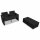 vidaXL 3-tlg. Garten-Lounge-Set mit Auflagen Poly Rattan Schwarz