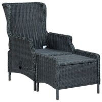vidaXL Verstellbarer Gartensessel mit Fußhocker...