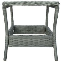 vidaXL Gartentisch Hellgrau 45x45x46,5 cm Poly Rattan