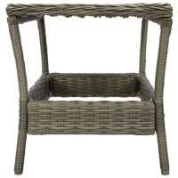 vidaXL Gartentisch Braun 45x45x46,5 cm Poly Rattan