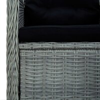 vidaXL Gartenst&uuml;hle mit Kissen 2 Stk. Poly Rattan Hellgrau