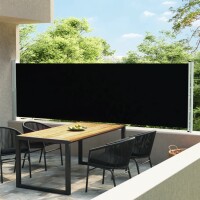 vidaXL Ausziehbare Seitenmarkise 140x600 cm Schwarz