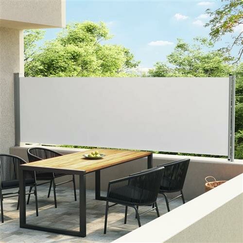 vidaXL Ausziehbare Seitenmarkise 140x600 cm Creme