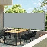 vidaXL Ausziehbare Seitenmarkise 600x160 cm Grau