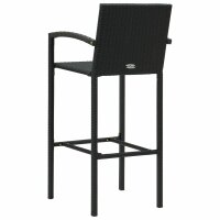 vidaXL Barhocker 4 Stk. Schwarz Poly Rattan