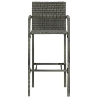 vidaXL Barhocker 4 Stk. Grau Poly Rattan