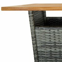 vidaXL Bartisch Grau 60x60x110 cm Poly Rattan und Massivholz Akazie