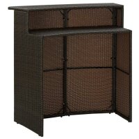 vidaXL Garten-Bartisch Braun 120x55x110 cm Poly Rattan